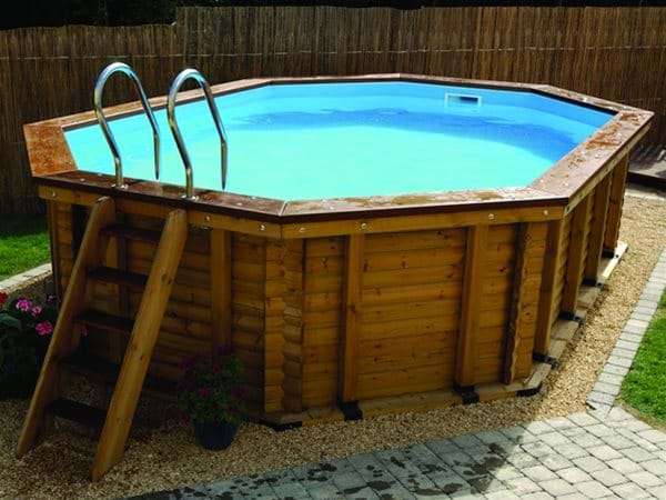 wooden swimming pool.