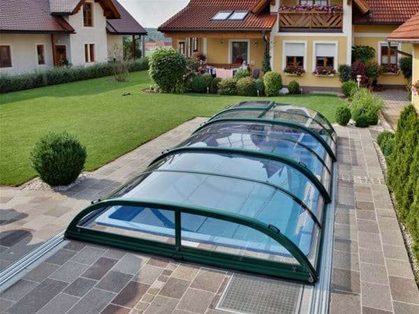 one piece swimming pool with star or star plus pool enclosure.