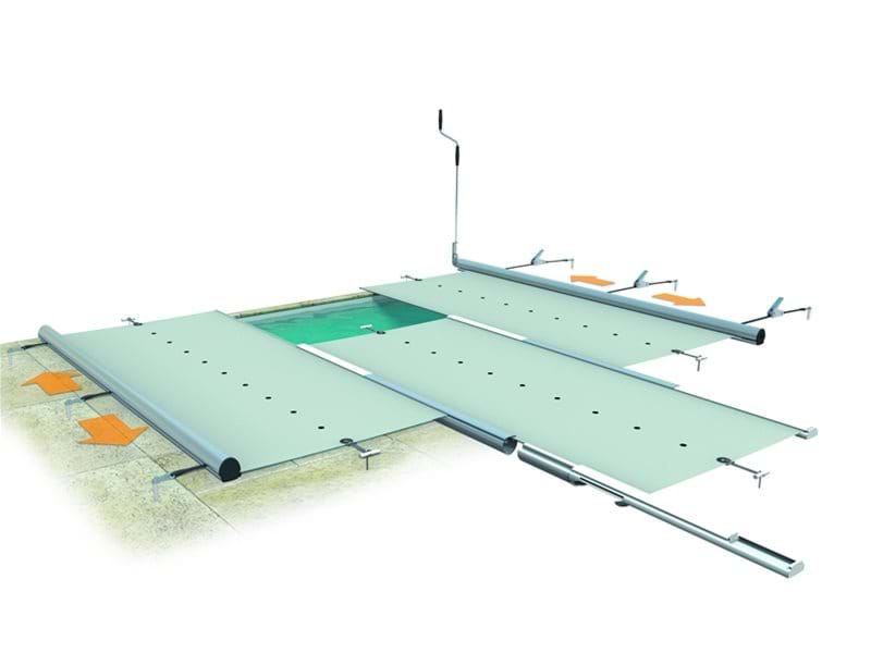 design of how manual safety pool cover works.