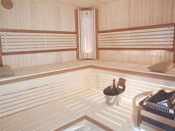 inside view of sauna.