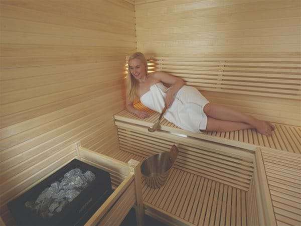 sauna in use.