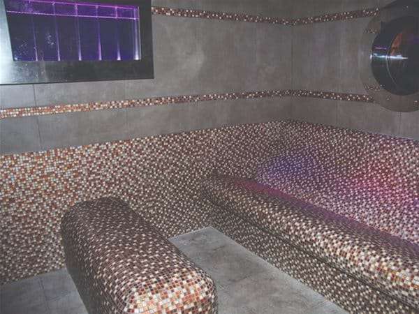 inside view of steam room.