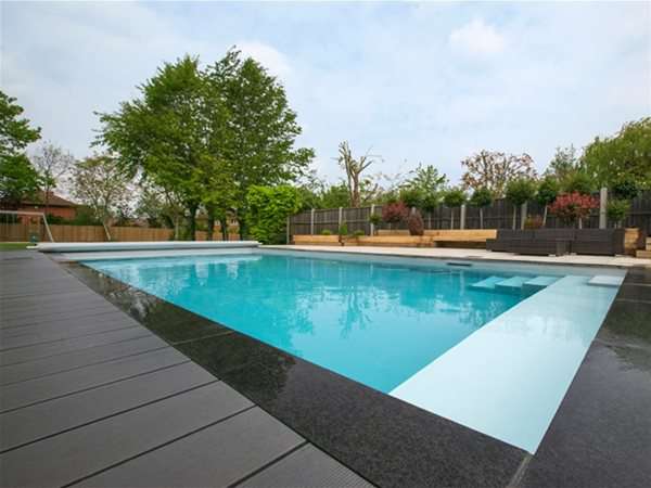 outdoor pools with walu safety cover on a roller